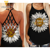 MARCH GIRL FLOWER CHILD CRISS-CROSS TANK TOP