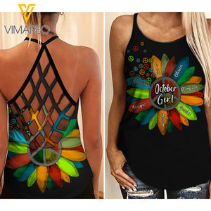 OCTOBER GIRL CRISS-CROSS OPEN BACK CAMISOLE TANK TOP