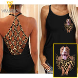 Pitbull Dog Criss-Cross Open Back Camisole Tank Top MAR-MA23