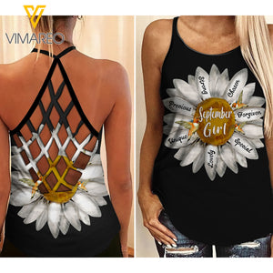 SEPTEMBER GIRL FLOWER CHILD CRISS-CROSS TANK TOP