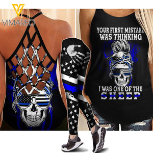 POLICE CRISS-CROSS TANK TOP/LEGGING