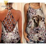 PHN German Shorthaired Pointer Dog Criss-Cross Open Back Camisole Tank Top Legging MAR-MA23