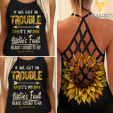 Trouble bestie girl Criss-Cross Open Back Camisole Tank Top 2906A