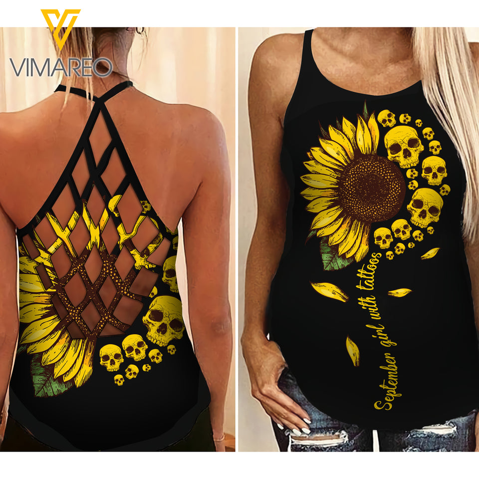 September  Girl Criss-Cross Open Back Camisole Tank Top 1303NGBA