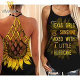 TEXAS Girl Criss-Cross Open Back Camisole Tank Top 1903NGBA