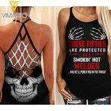 Taken by a Hot Smokin Welder Criss-Cross Open Back Camisole Tank Top Legging