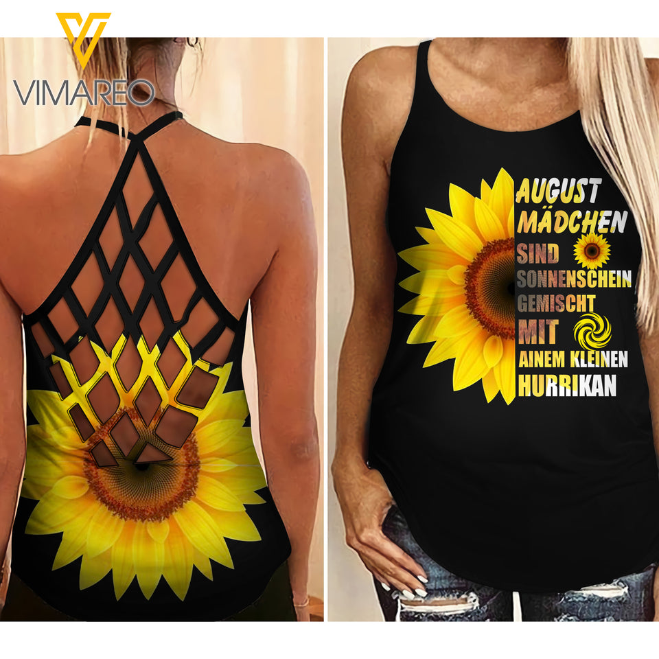 August girl Criss-Cross Open Back Camisole Tank Top 1307A