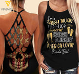 Champagne Drinkin' Kinda girl Criss-Cross Open Back Camisole Tank Top