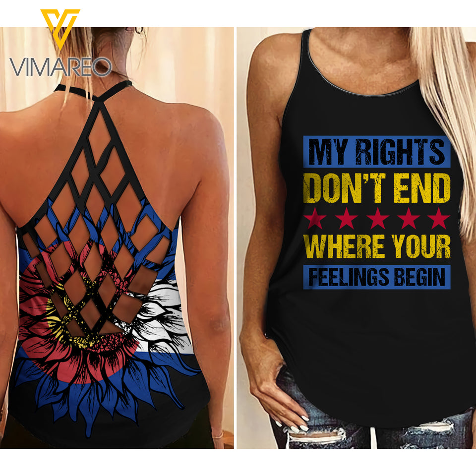 PHN Colorado Girl Criss-Cross Open Back Camisole Tank Top Legging MAR-MA25