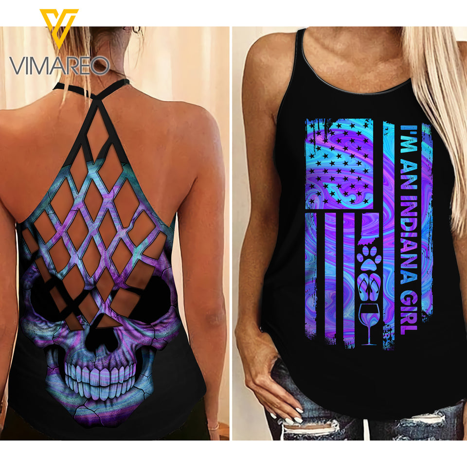 INDIANA GIRL CRISS-CROSS OPEN BACK CAMISOLE TANK TOP