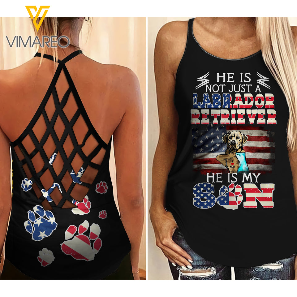 LABRADOR RETRIEVER MOM CRISS-CROSS TANK TOP US
