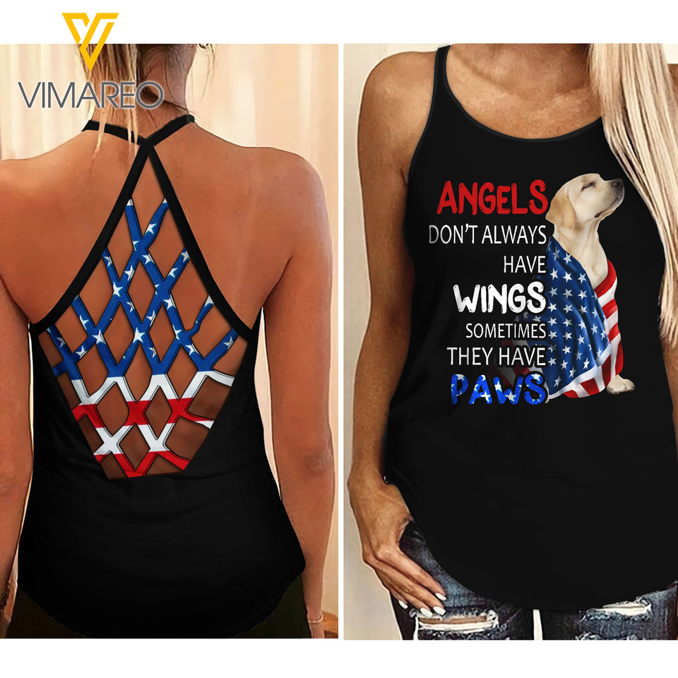 Labrador Retriever Girl Criss-Cross Open Back Camisole Tank Top