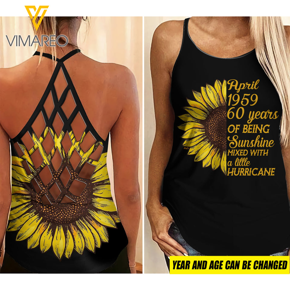 PERSONALIZED APRIL GIRL SUNSHINE CRISS-CROSS TANK TOP TNMQ0702