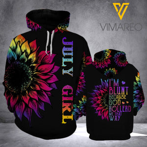 July girl- I am Blunt... HOODIE 3D PRINTED VMQT