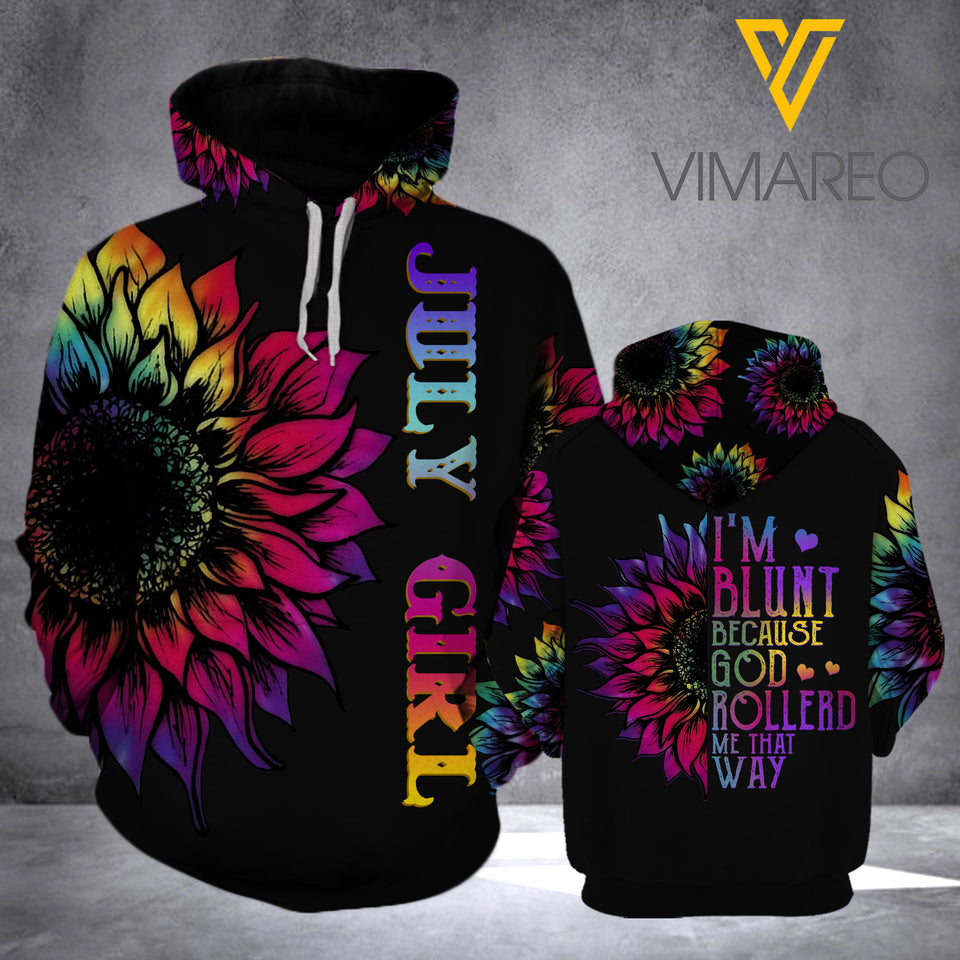 July girl- I am Blunt... HOODIE 3D PRINTED VMQT