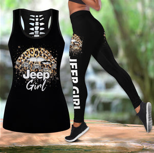 JEEP GIRL MOUTH LEOPARD TANK+LEGGING 3D PRINTED QTVQ1307