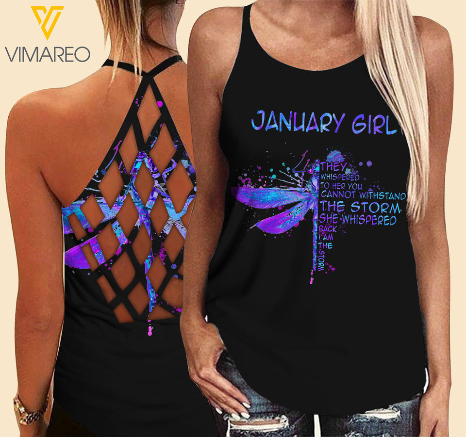 January Girl Criss-Cross Open Back Camisole Tank Top Legging TVMR
