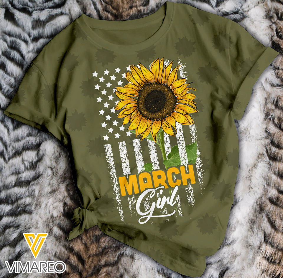 March Girl Sunflowee TSHIRT 3D PRINTED QTHQ01