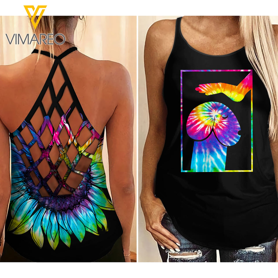 Dog Fun Criss-Cross Open Back Camisole Tank Top