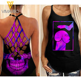 Dog Fun Criss-Cross Open Back Camisole Tank Top
