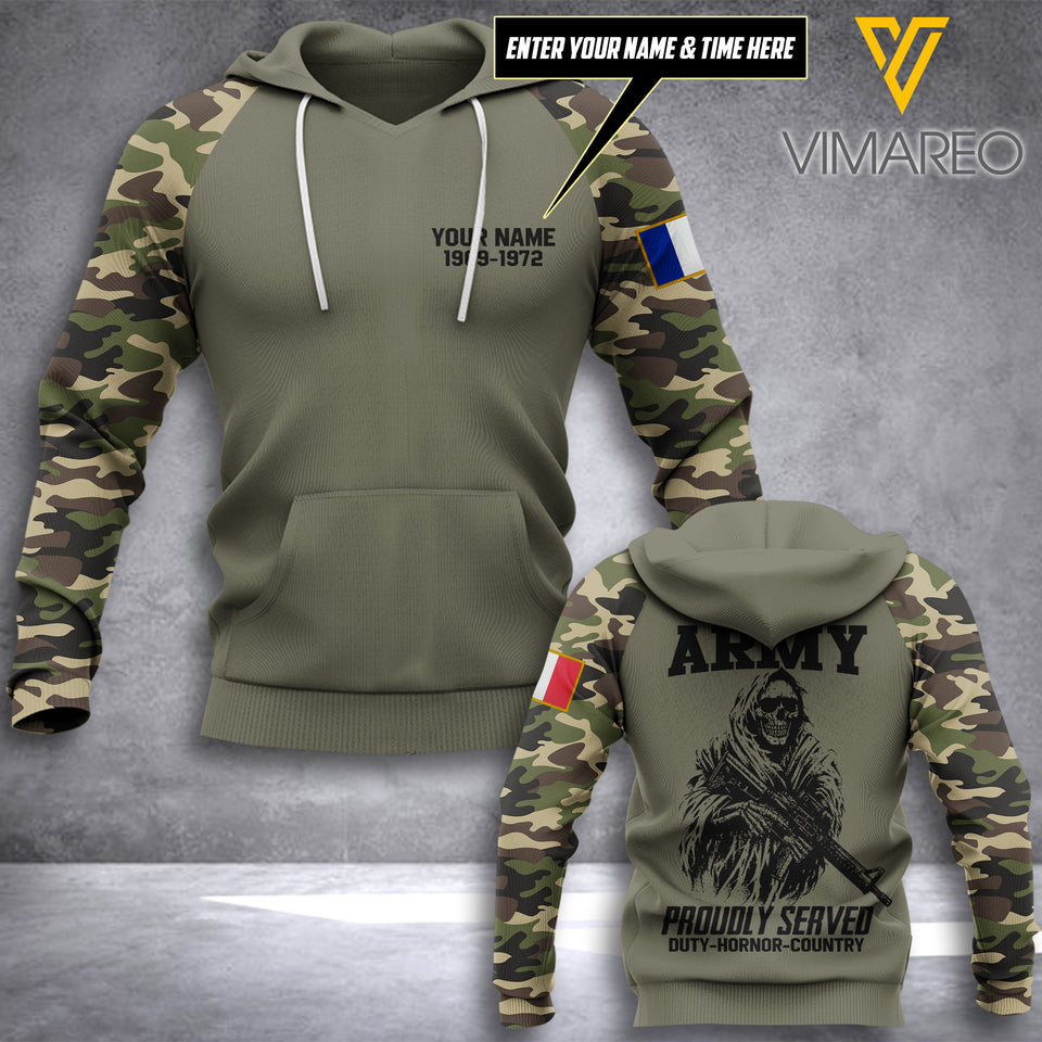 Customized France Camo 3D Printed Shirt