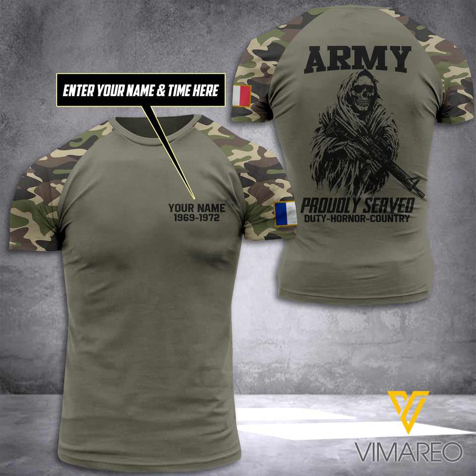 Customized France Camo 3D Printed Shirt