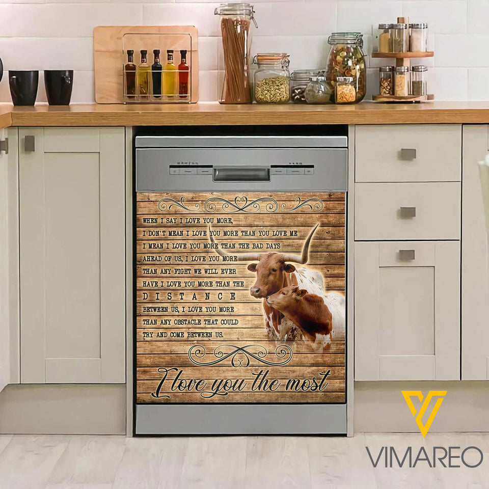 Texas Longhorn Cattle Kitchen Dishwasher Cover VMPDT