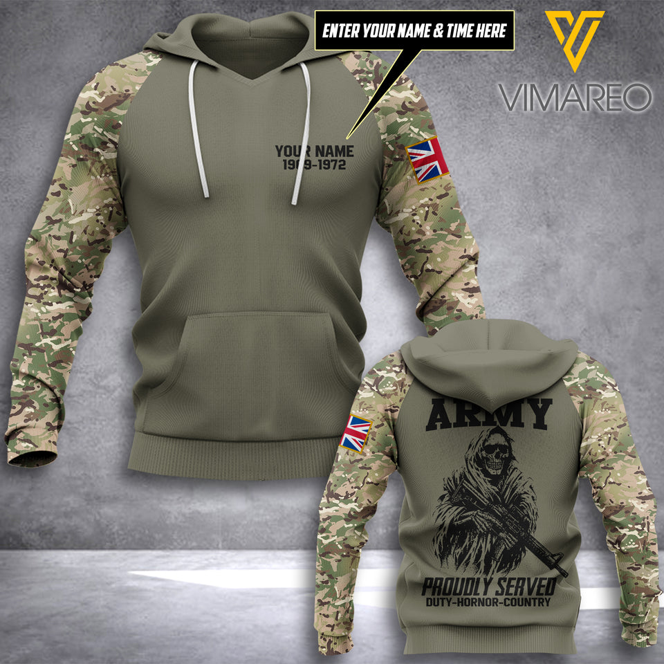 Customized British Camo 3D Printed Shirt