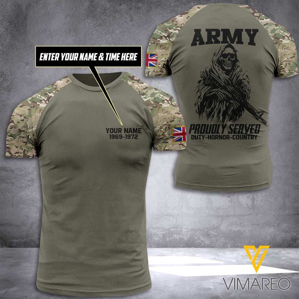 Customized British Camo 3D Printed Shirt