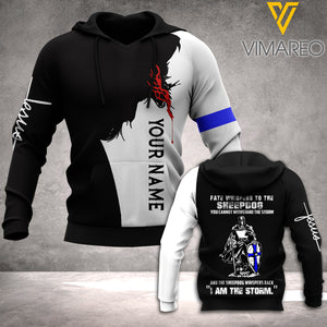 Blue Soldier-I am the storm HOODIE 3D PRINTED