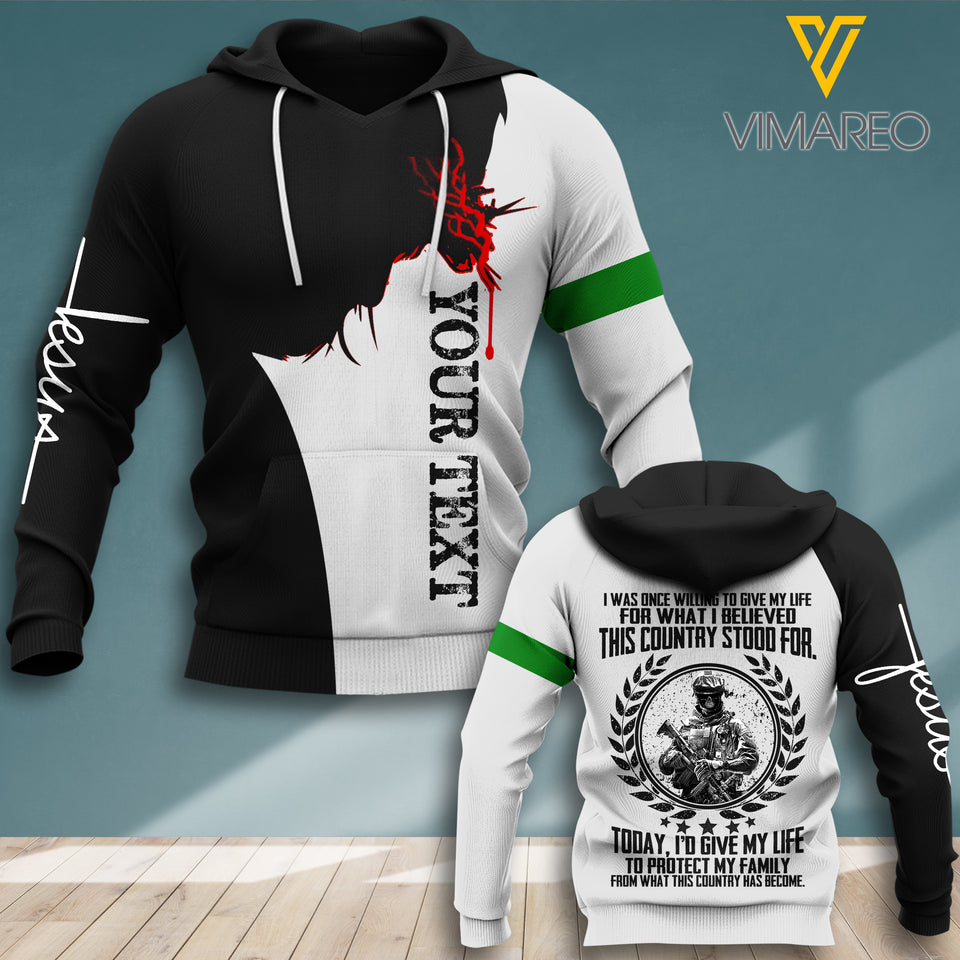 Christian Warrior Soldier personalized HOODIE 3D PRINTED