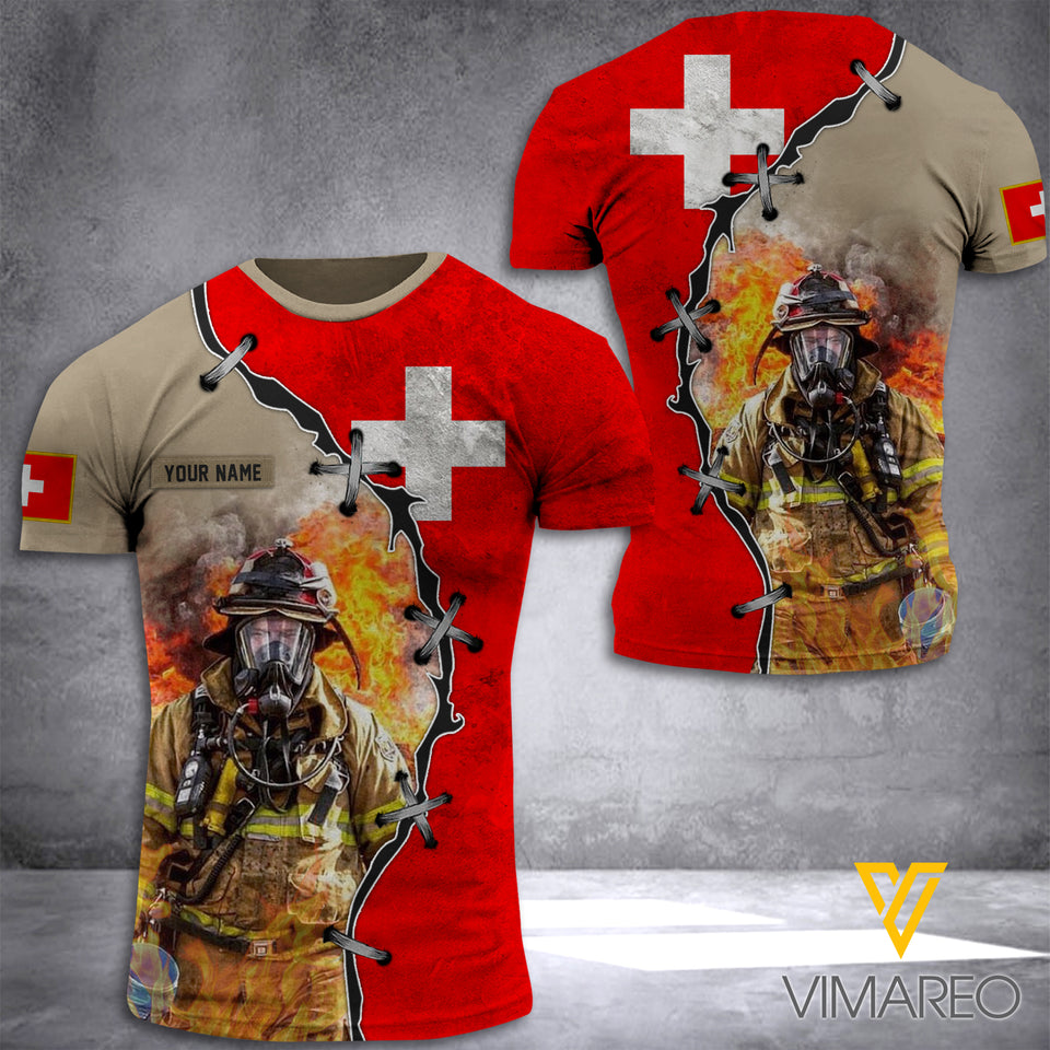 Swiss Firefighter Customized 3D Printed Shirt RME