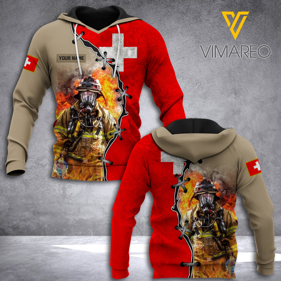 Swiss Firefighter Customized 3D Printed Shirt RME
