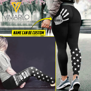 PERSONALIZED WIFE OF A GRUMPY ARBORIST LEGGING PRINTED QTTN2912