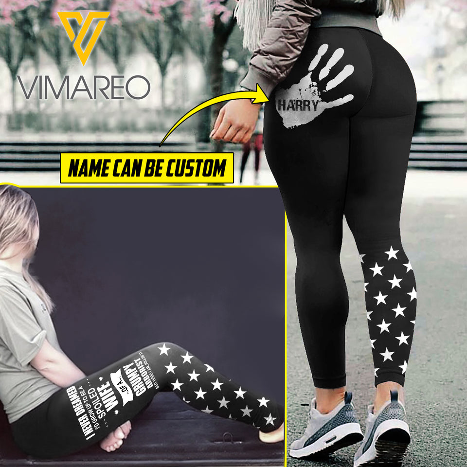 PERSONALIZED WIFE OF A GRUMPY ARBORIST LEGGING PRINTED QTTN2912