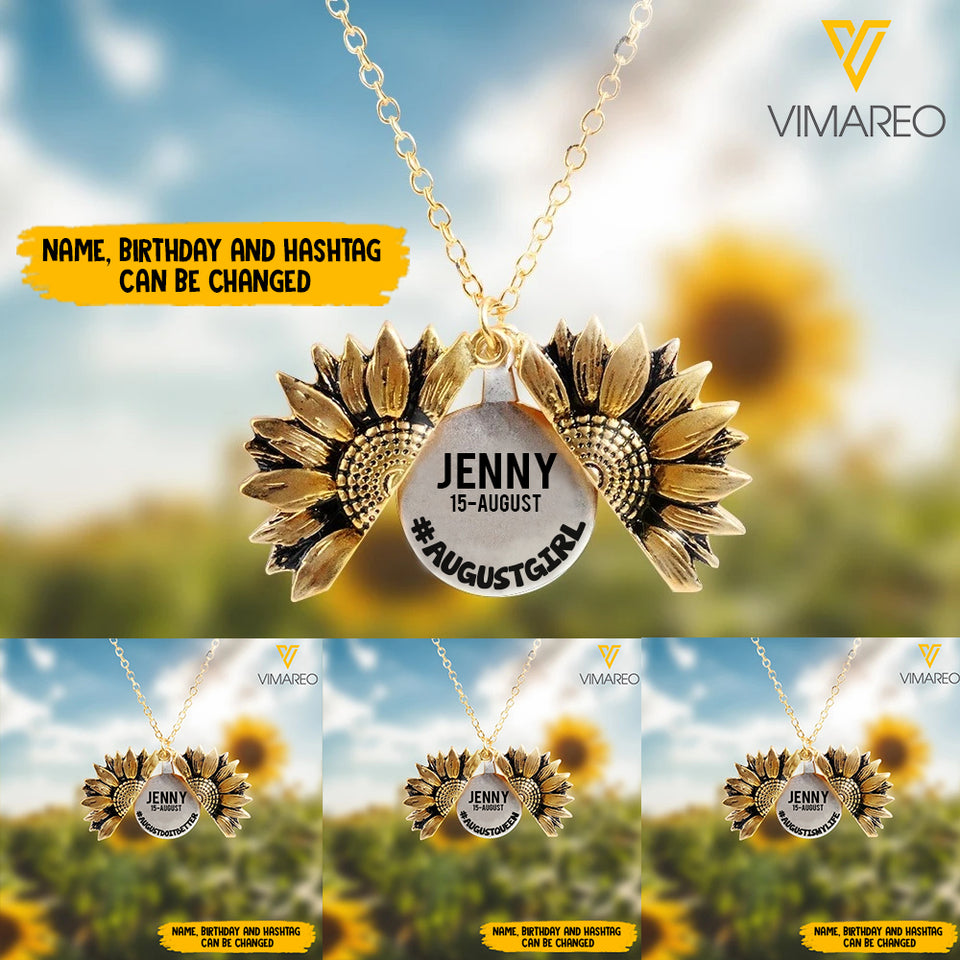 August girl Personalized Necklace