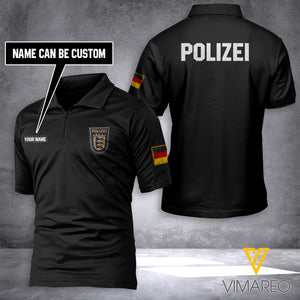 Baden Württemberg Polize personalized ZIP POLO SHIRT 3D PRINTED
