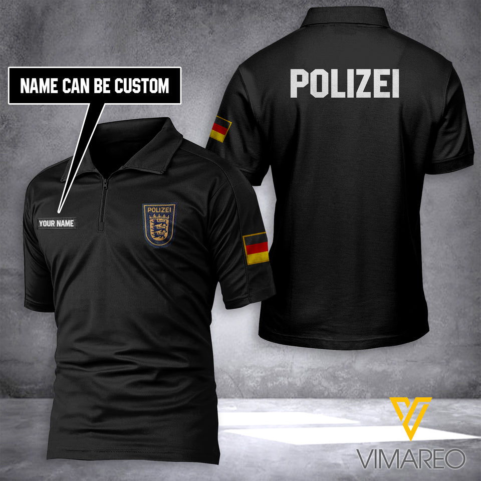 Baden Württemberg Polize personalized ZIP POLO SHIRT 3D PRINTED