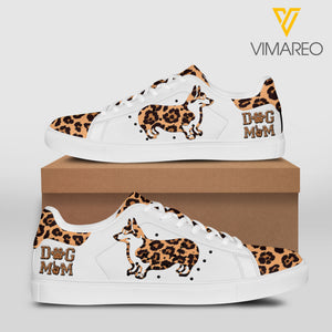 Corgi mom leopard 3D low top shoes QTHQ1703