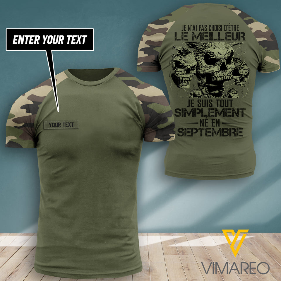 Mec de septembre France camo CUSTOMIZE T-SHIRT 3d printed