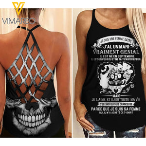 September girl Criss-Cross Open Back Camisole Tank Top SKFR