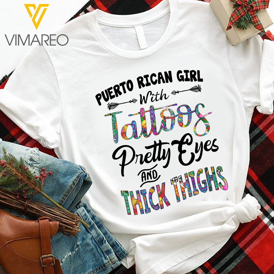 Puerto Rican Girl-Tattoos TSHIRT PRINTED