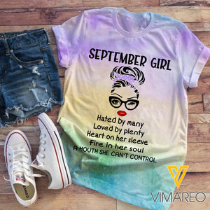 September Girl Tie Dye TSHIRT 3D PRINTED QA
