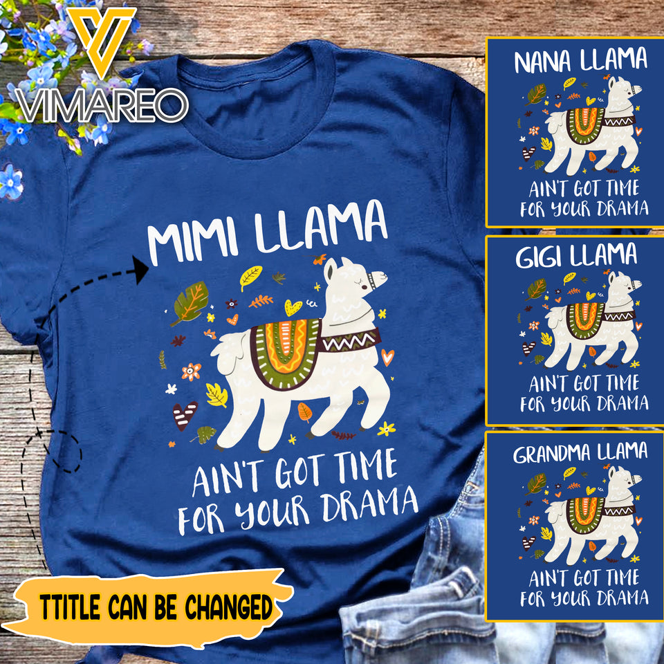 Customized Nickname Llama Unisex TSHIRT