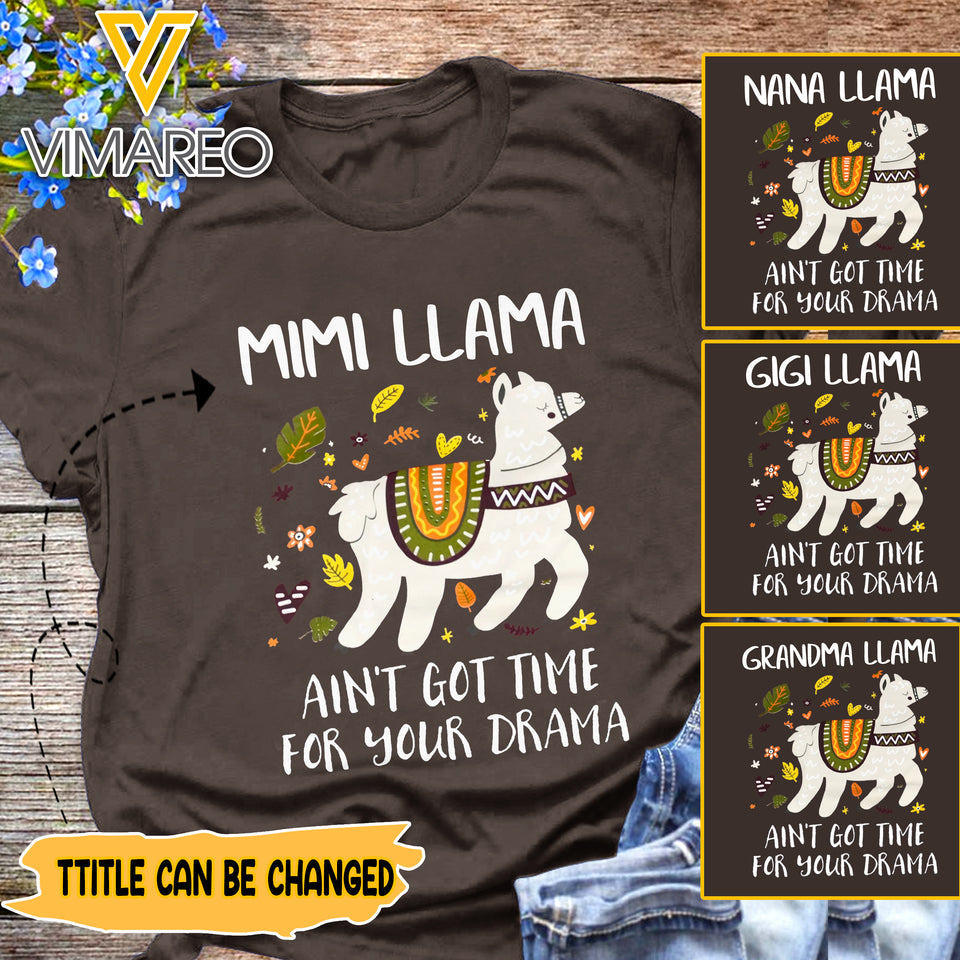 Customized Nickname Llama Unisex TSHIRT