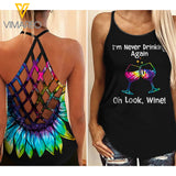 Never Drink ... Criss-Cross Open Back Camisole Tank Top
