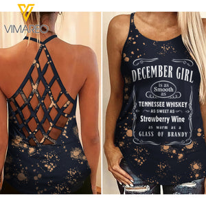 As December Girl Criss-Cross Open Back Camisole Tank Top Legging