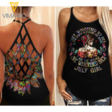 July girl Criss-Cross Open Back Camisole Tank Top Legging WHIS