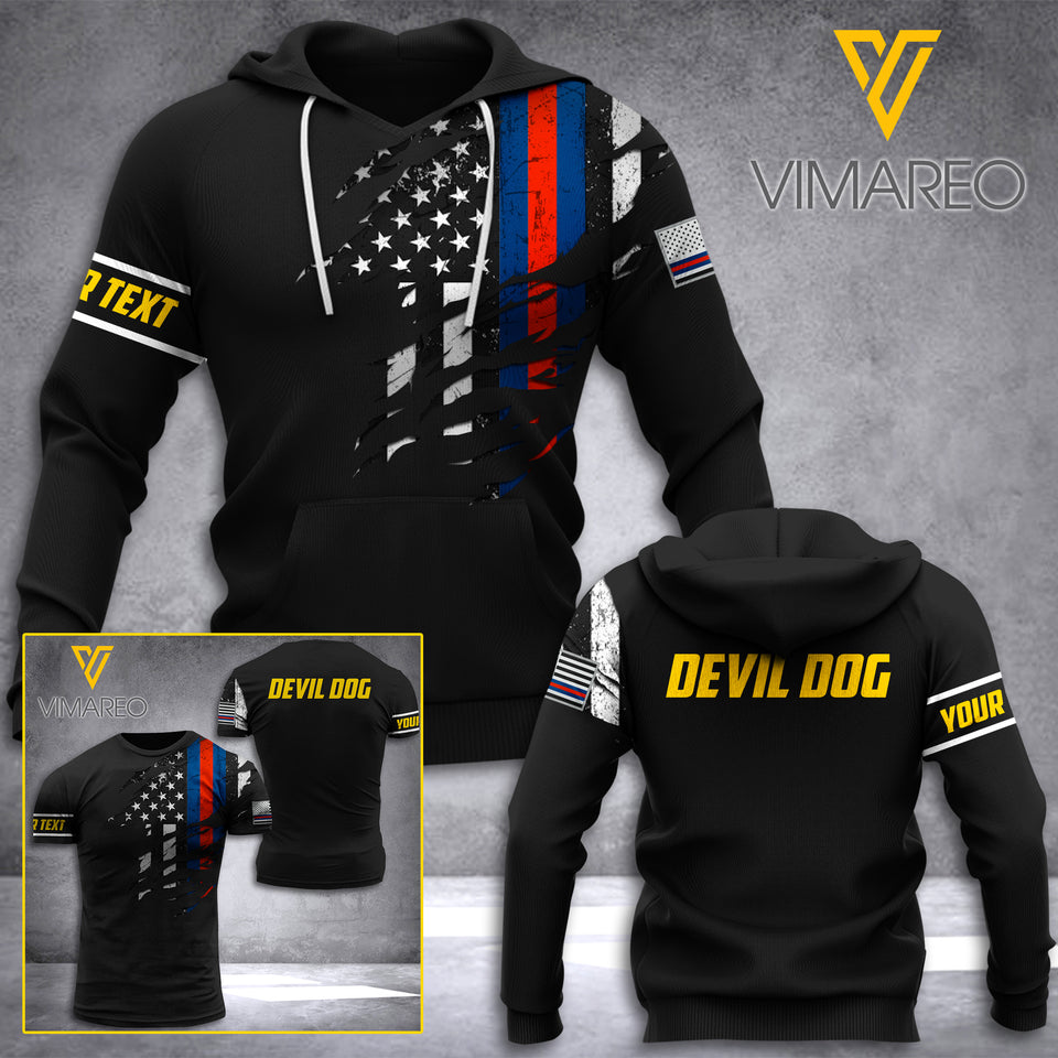 Devil Dog Soldier Customized 3D Printed Shirt GLD