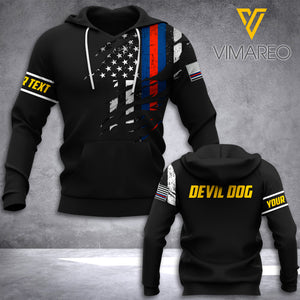 Devil Dog Soldier Customized 3D Printed Shirt GLD